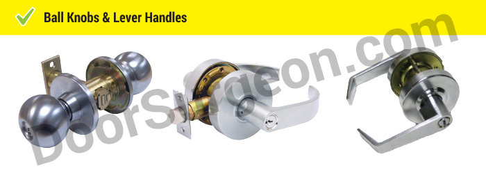 Door Surgeon ball knobs and lever handles sales and service parts installation and repairs Cochrane.